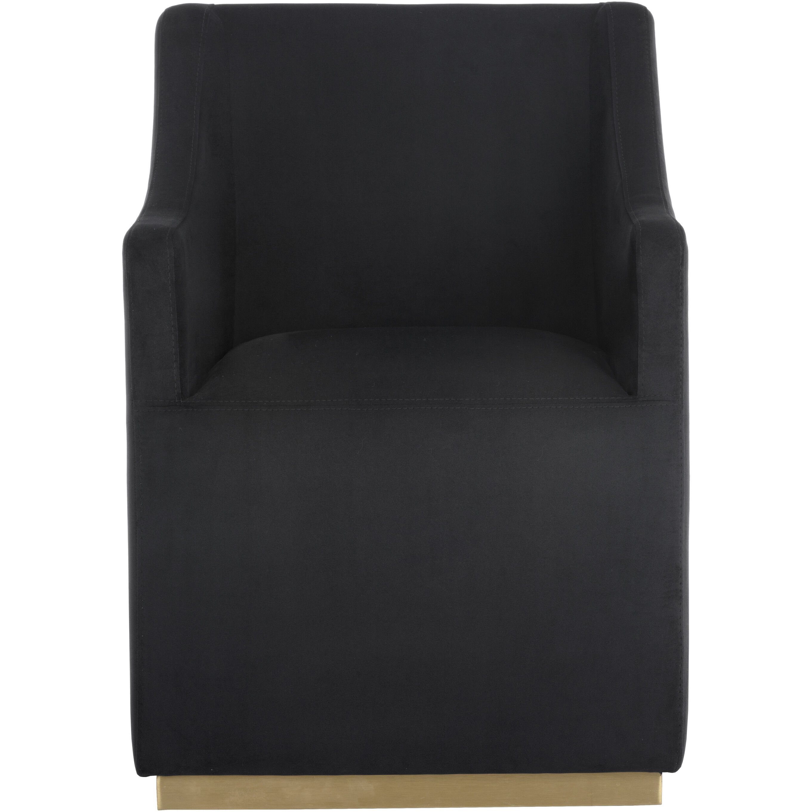 Zane Abbington Black Wheeled Dining Armchair, Wheeled